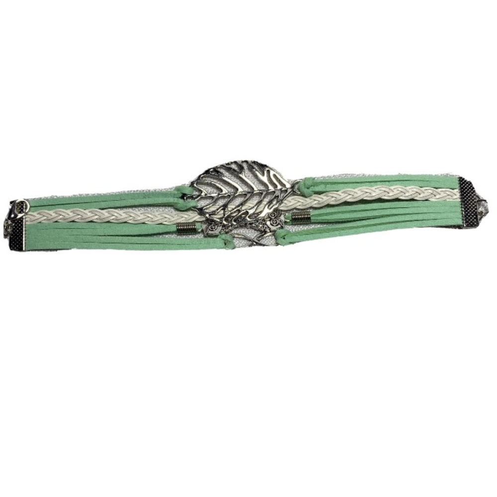 Leaf Multi Layered Infinity Charm Bracelet Fashion Jewelry
